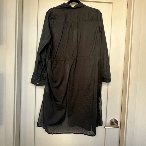 J.Crew Womens Black Long Sleeve Drawstring Mini Shirt Dress Size M BR599 NWOT - Picture 4 of 14